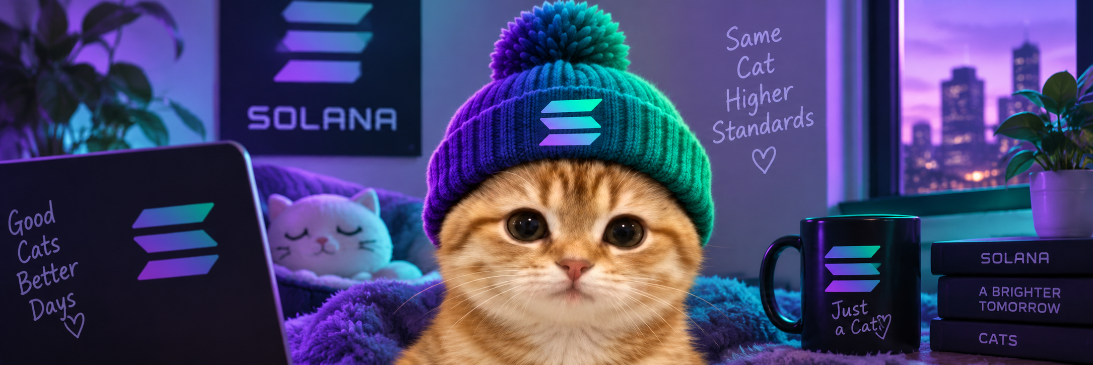 CATSOLANA purple room banner
